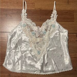 Vintage Victoria’s Secret Gold Label Lace Trim Satin Camisole